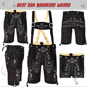 Men short lederhosen black